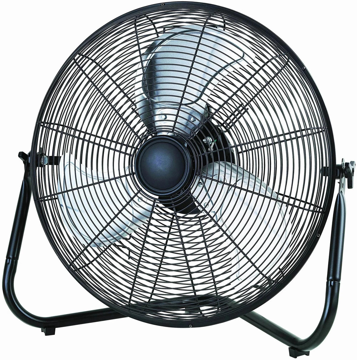 20" 3-Speed Tiltable Black Steel Floor Fan B5674