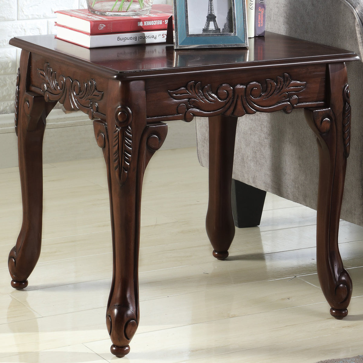 Wood End Table Dark Cherry G934