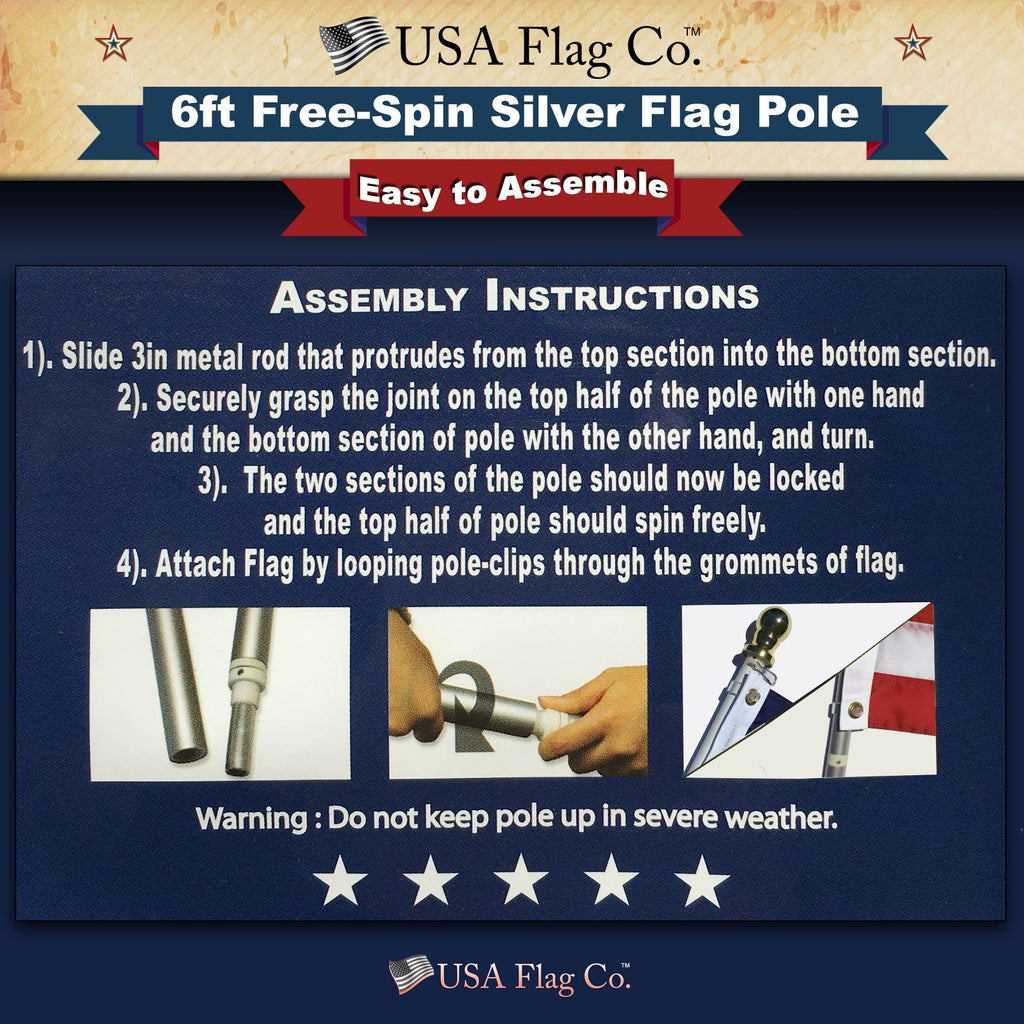 6ft Outdoor Flagpole Y46802