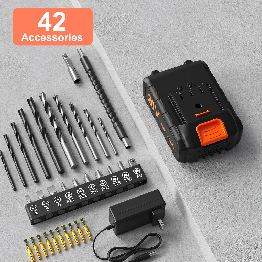 Cordless Drill Set 20V with 2.0Ah Power Pack and Charger F69908