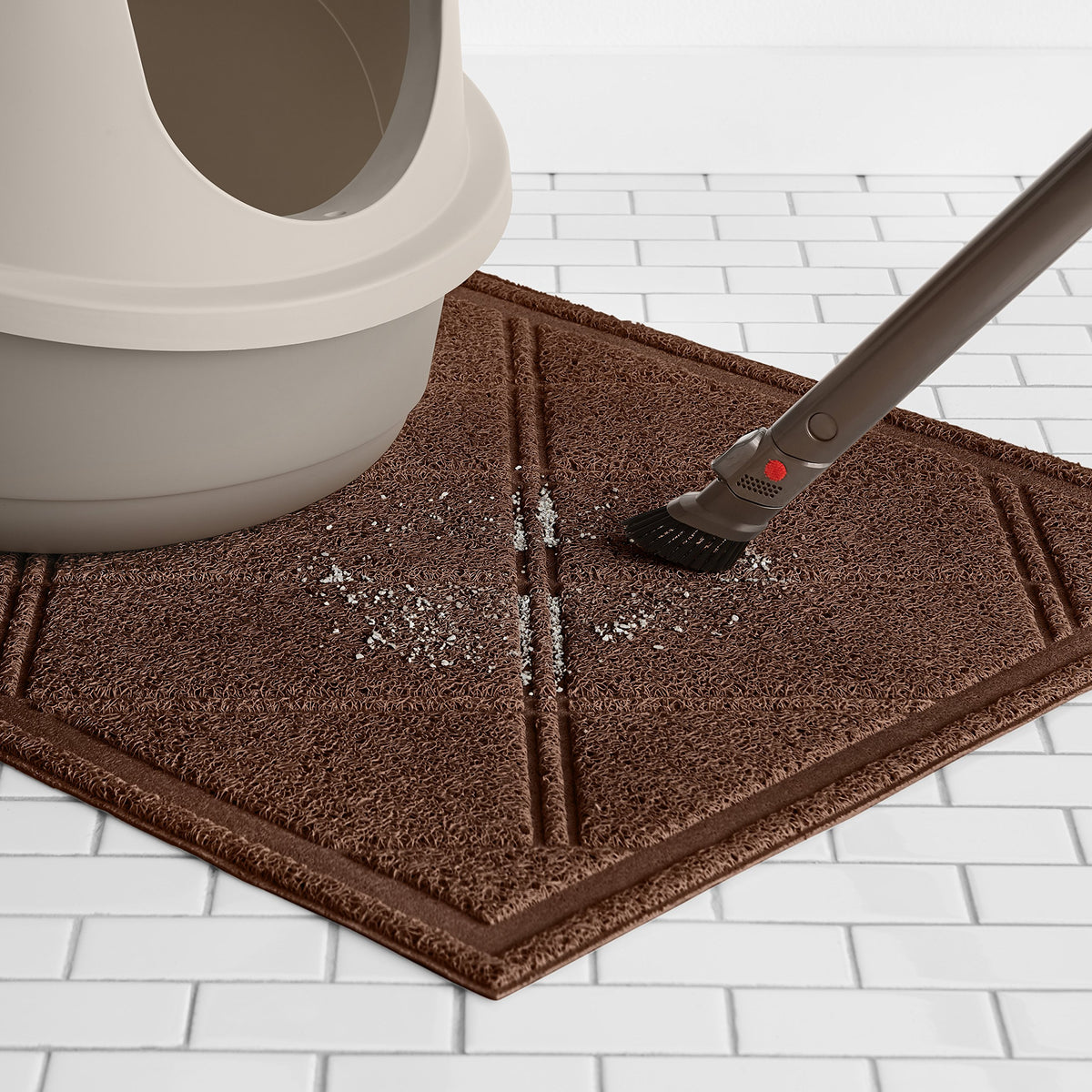 Less-Mess Cat Litter Box Mat 24" x 35" Brown M870